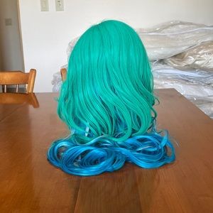 Mermaid multi color wig blue green pink Cosplay dancer costume